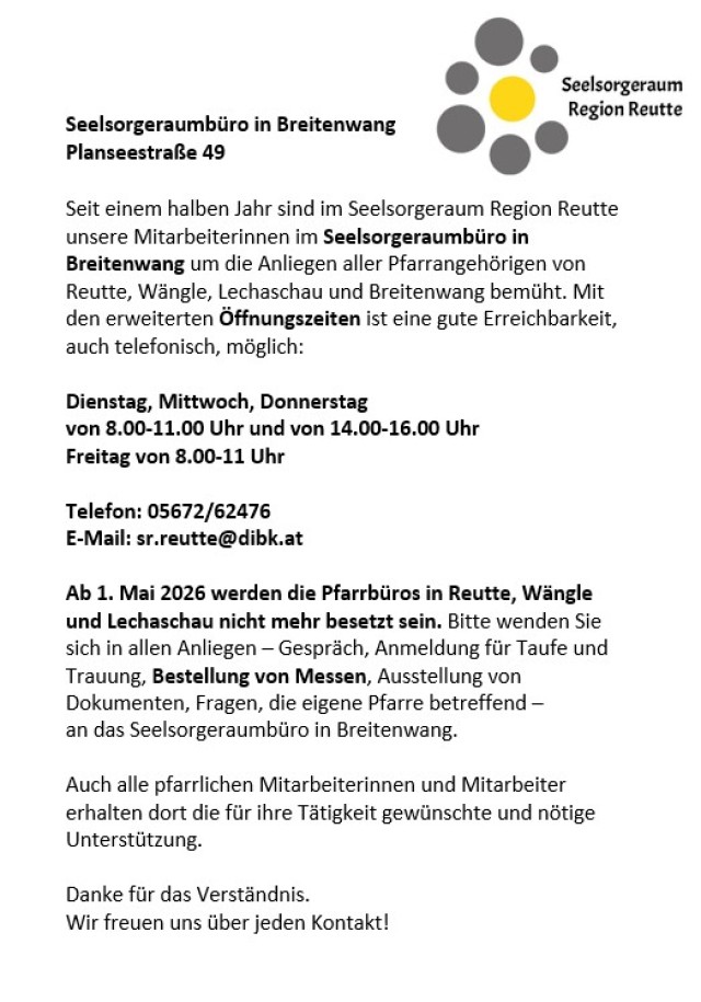 Seelsorgeraumbüro in Breitenwang