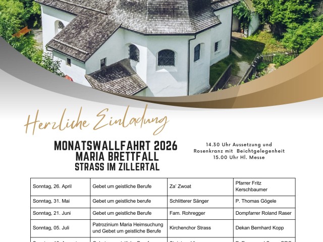 Monatswallfahrt 2026 Maria Brettfall