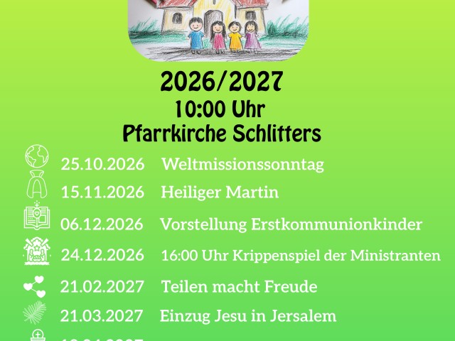 Termine Kinder- und Familiengottesdienste Schlitters
