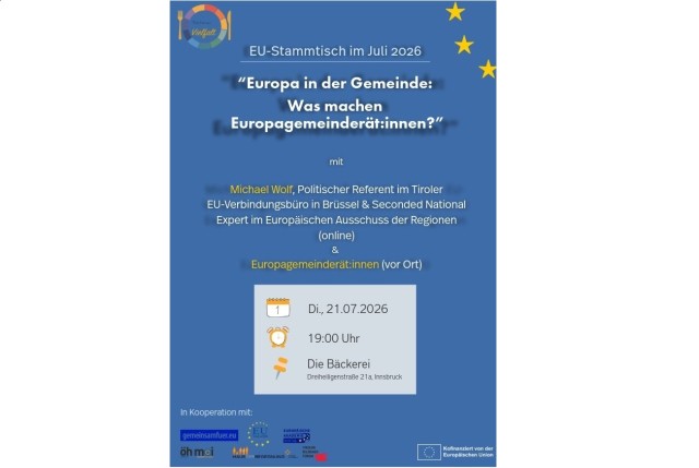 EU Stammtisch im Juli Plakat