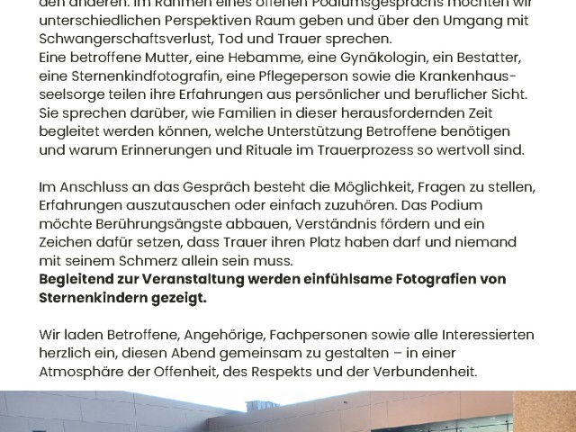 Podiumsgespräch zur Eröffnung der Schwerpunktwoche Sternenkinder