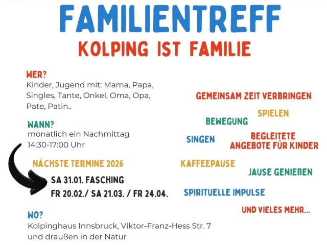 31.1. ab 14:30 Fasching im Kolinghaus