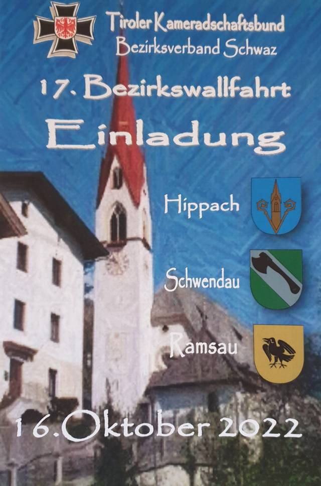 17. Bezirkswallfahrt vom Kameradschaftsbund in Hippach
