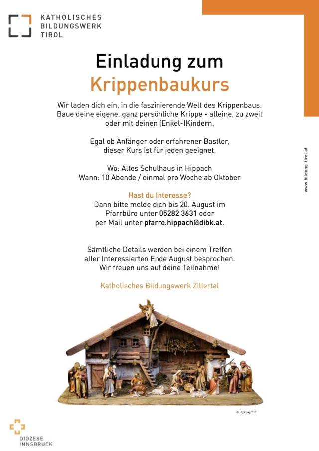 Einladung zum Krippenbaukurs