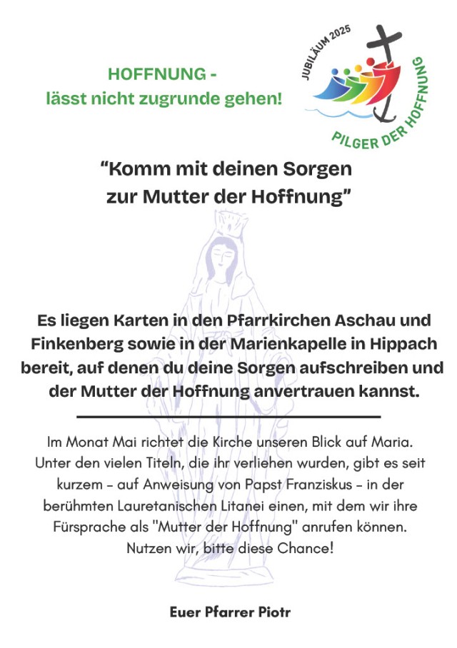 Initiative der Hoffnung im Seelsorgeraum Finkenberg-Hippach-Aschau